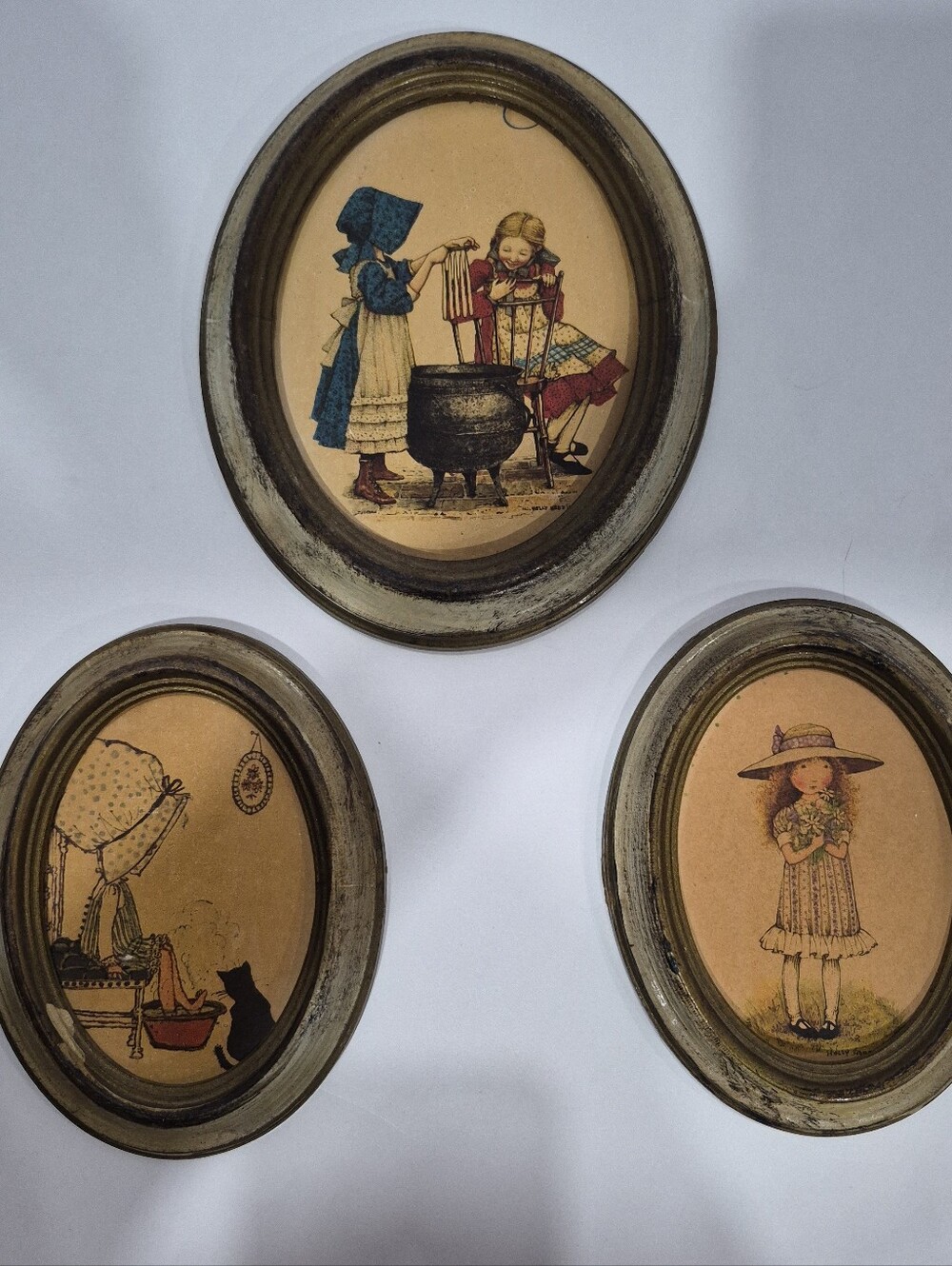 Vintage Holly Hobbie Wall Plaque Set Of Three - Cheswick PA Oval Frames